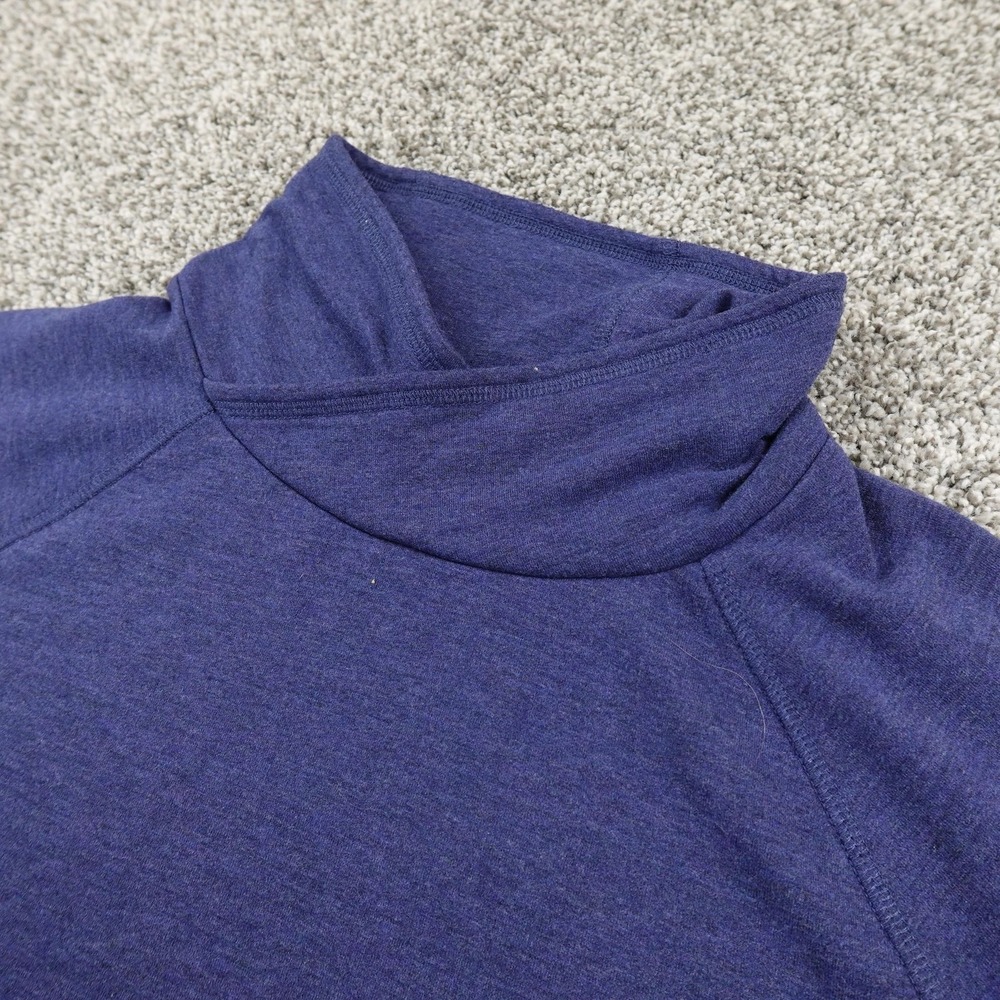 LL Bean Sweater Womens PS Blue Cowl Neck Pullover Sweatshirt Outdoor Hiking Trek
